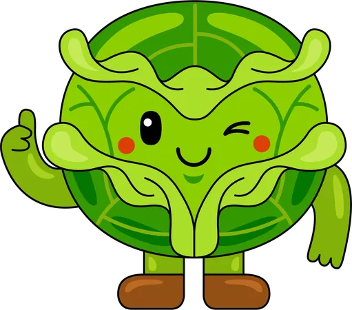 Cabbage Mascot showing thumbs up  Illustration