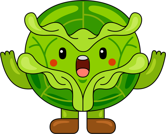 Cabbage Mascot with open arms  Illustration