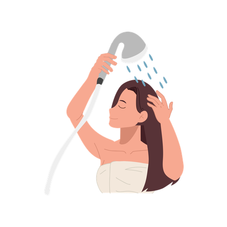 Lavar cabelo feminino  Ilustração