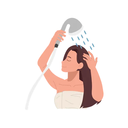 Lavar cabelo feminino  Ilustração