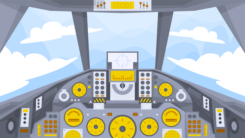 Cabina de avión de combate  Ilustración
