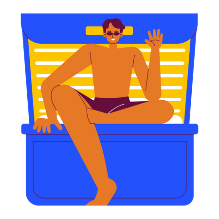 Cabina de bronceado  Ilustración