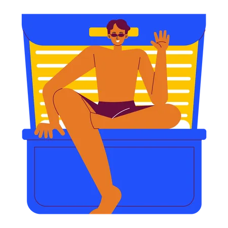 Cabina de bronceado  Ilustración