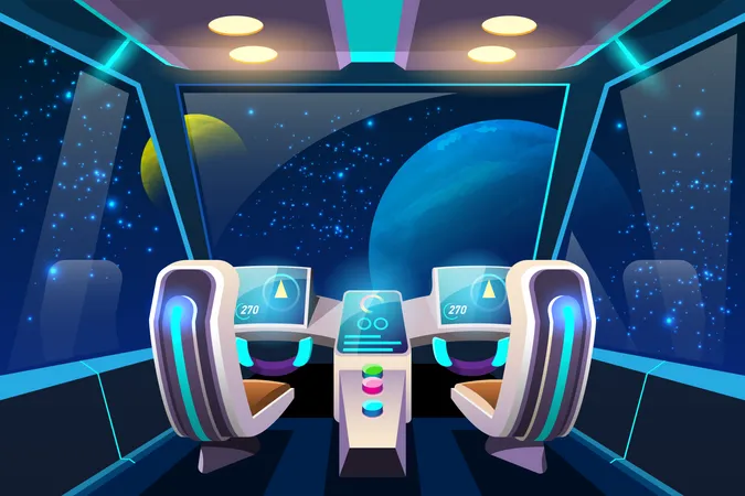 Cabina de la nave espacial  Ilustración