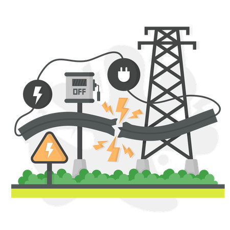 Câble d'alimentation cassé  Illustration