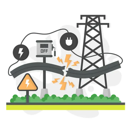 Câble d'alimentation cassé  Illustration