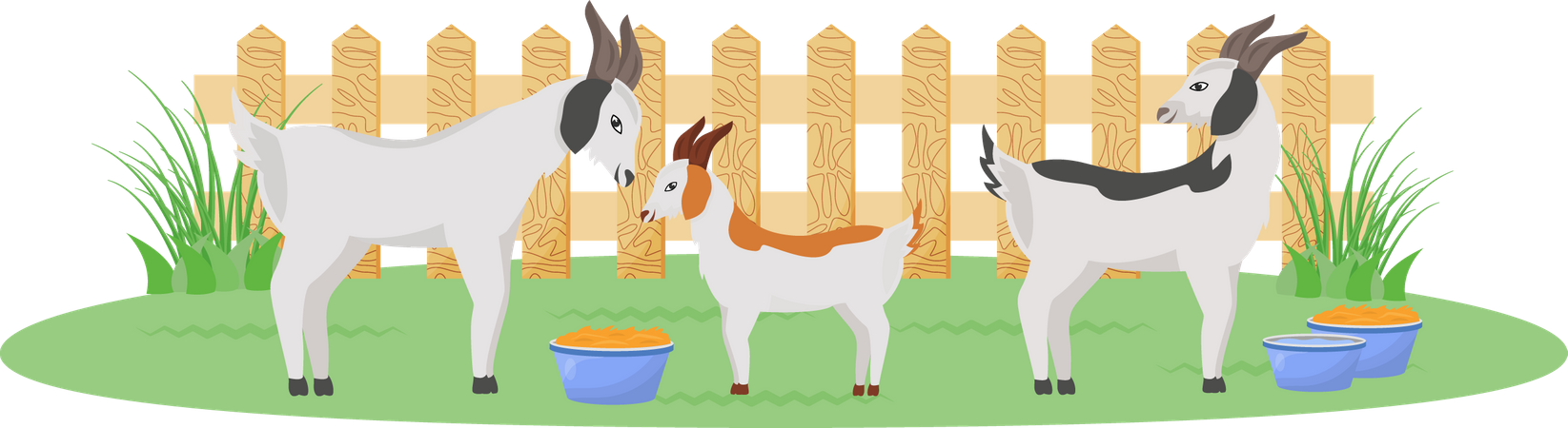 Cabras en el jardín  Ilustración