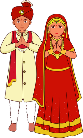 Couple de mariage du Cachemire  Illustration