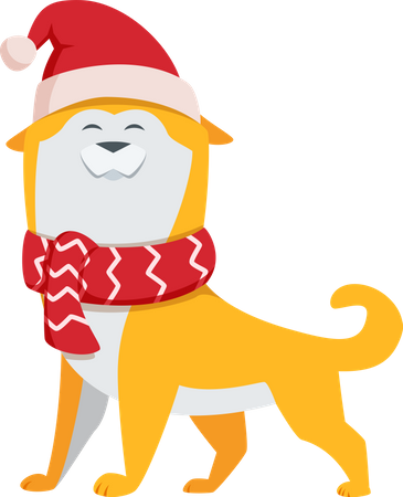 Cachorro de natal  Ilustração