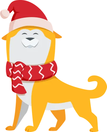 Cachorro de natal  Ilustração