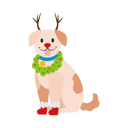 Cachorro de natal  Ilustração