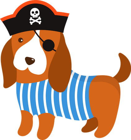 Cachorro pirata  Ilustração