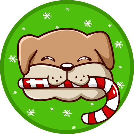 Cachorro trouxe um doce de Natal  Ilustração