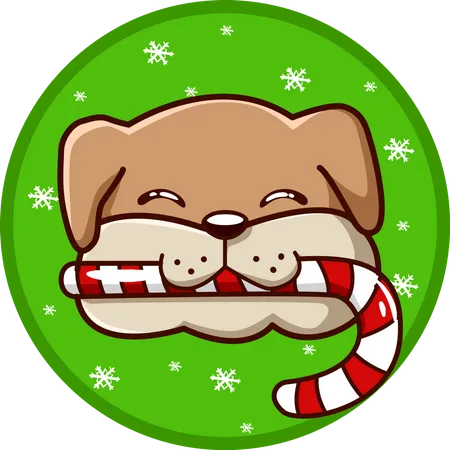 Cachorro trouxe um doce de Natal  Ilustração