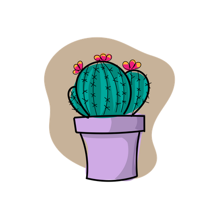 Cactus sur le pot  Illustration