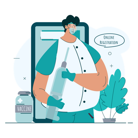 Cadastro online para vacinação  Illustration