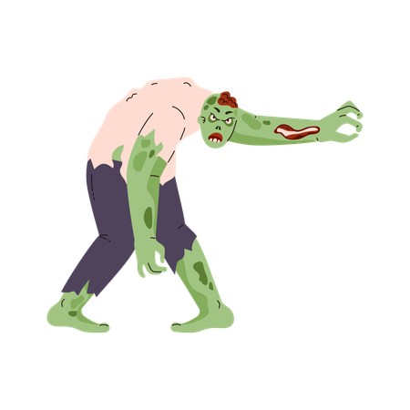 Cadavre effrayant d'un zombie  Illustration