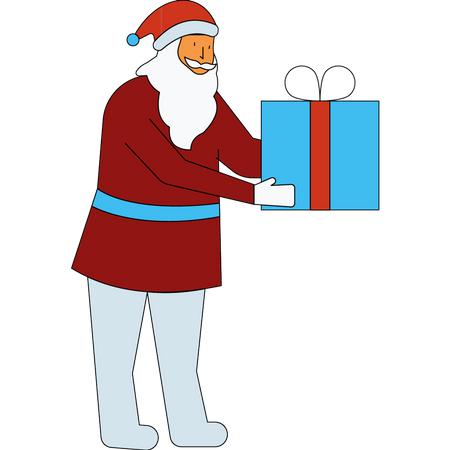 Le père Noël donne un cadeau  Illustration