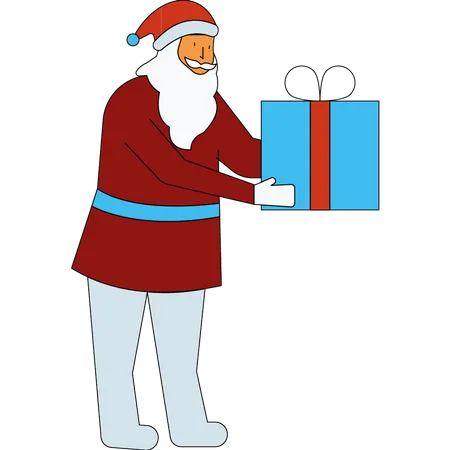 Le père Noël donne un cadeau  Illustration