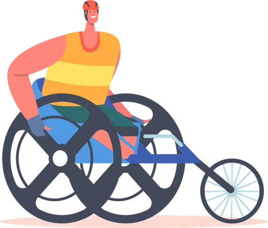 Cadeira de rodas de corrida paraolímpica  Ilustração