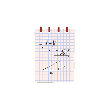 Caderno xadrez com diagramas geométricos  Ilustração