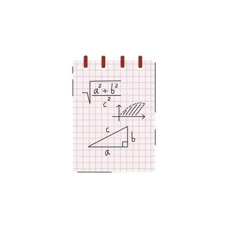 Caderno xadrez com diagramas geométricos  Ilustração