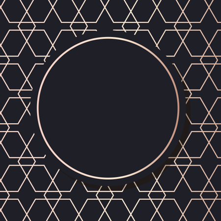 Cadre doré motif art vecteur géométrique élégant fond carte de couverture  Illustration