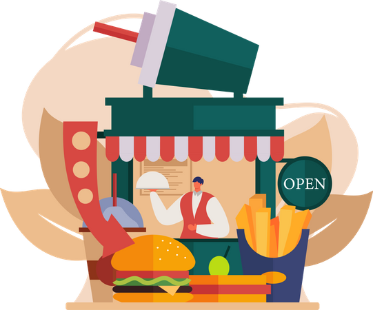 Café alimentaire  Illustration