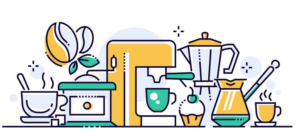 Cafe appliances  Illustration