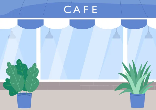 Café außen  Illustration