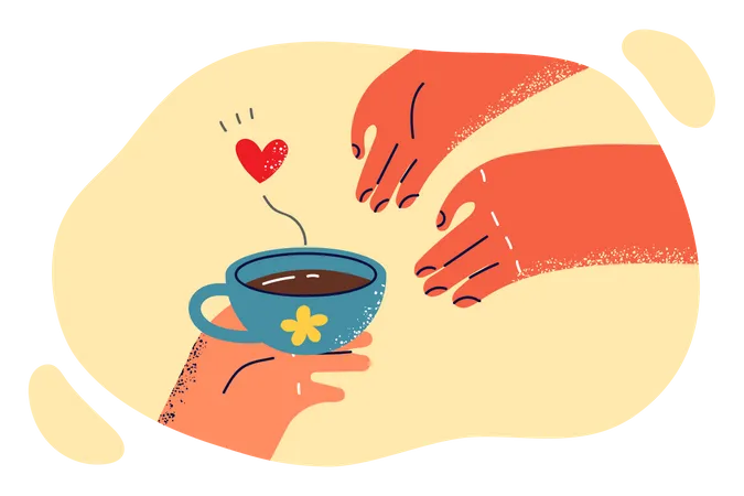 Café avec amour  Illustration