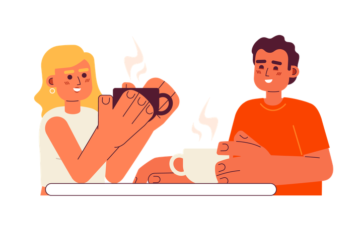Café avec un ami  Illustration