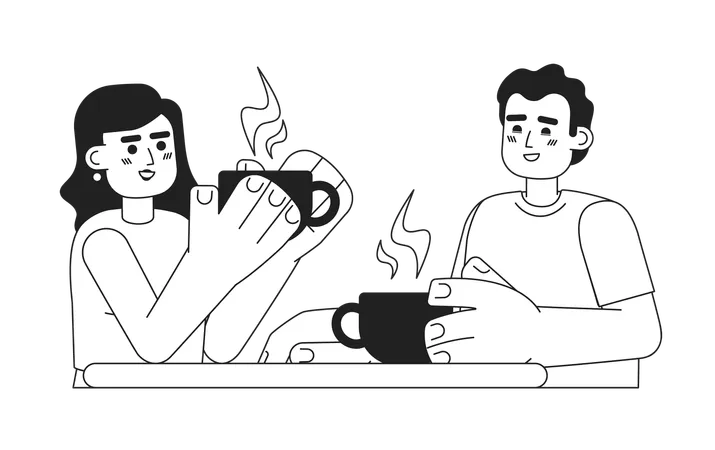 Café avec un ami  Illustration