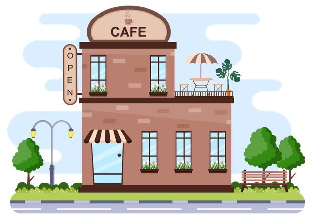 Cafe bar Illustration
