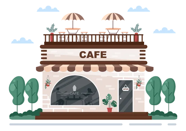 Cafe building Illustration