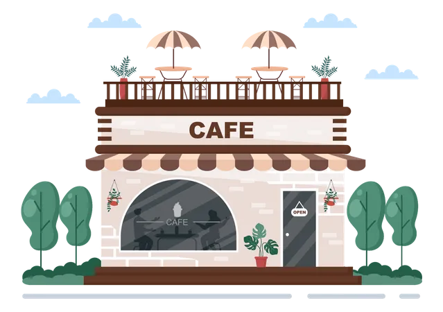 Cafe building  Illustration