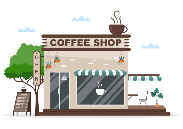 Cafe building  Illustration