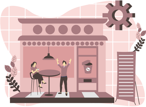Café Café  Ilustração