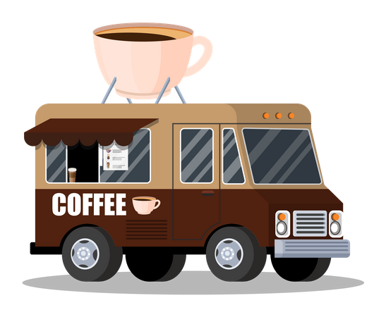 Cafe cafe vehiculo  Ilustración