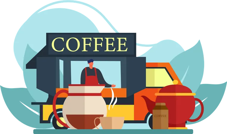 Camion de café  Illustration