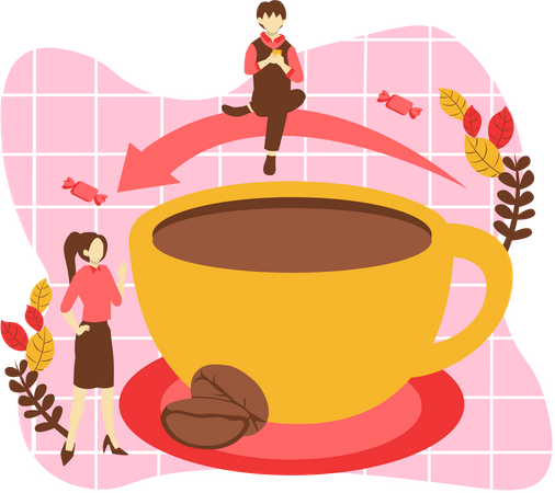Café chaud  Illustration