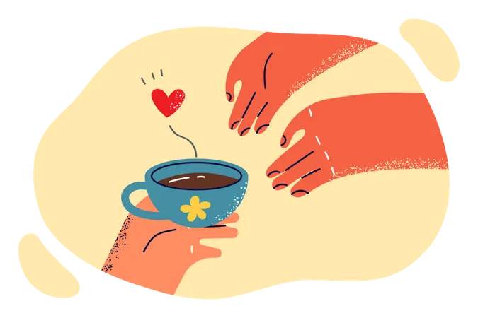 Cafe con amor  Ilustración