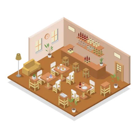 Café confortable  Illustration