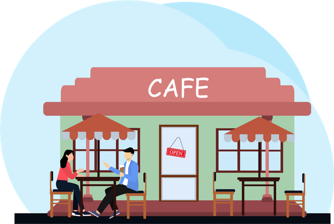 Cafe Counter  Illustration