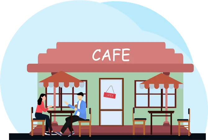Cafe Counter Illustration