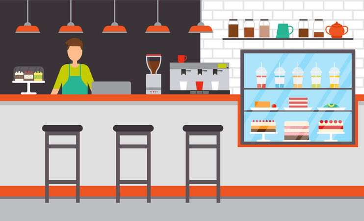 Cafe counter  Illustration