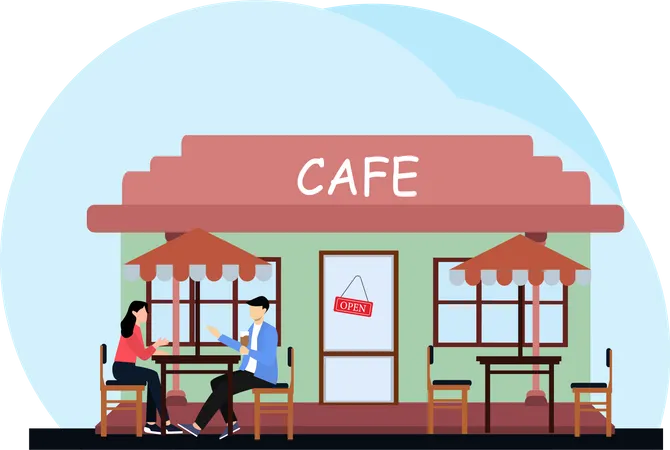 Cafe Counter  Illustration