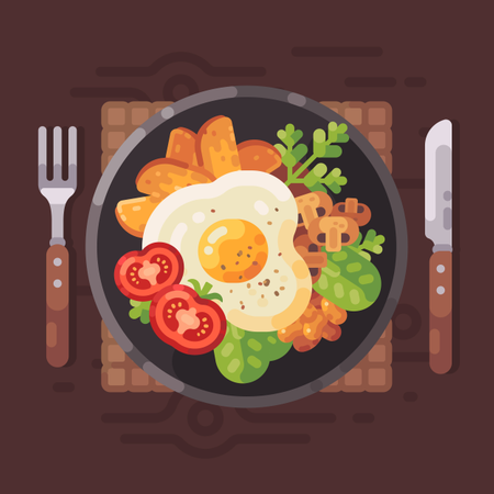 Café da manhã saboroso  Ilustração