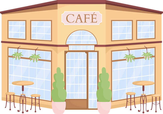 Cafe exterior Illustration