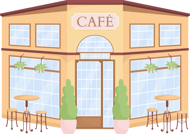 Cafe exterior Illustration
